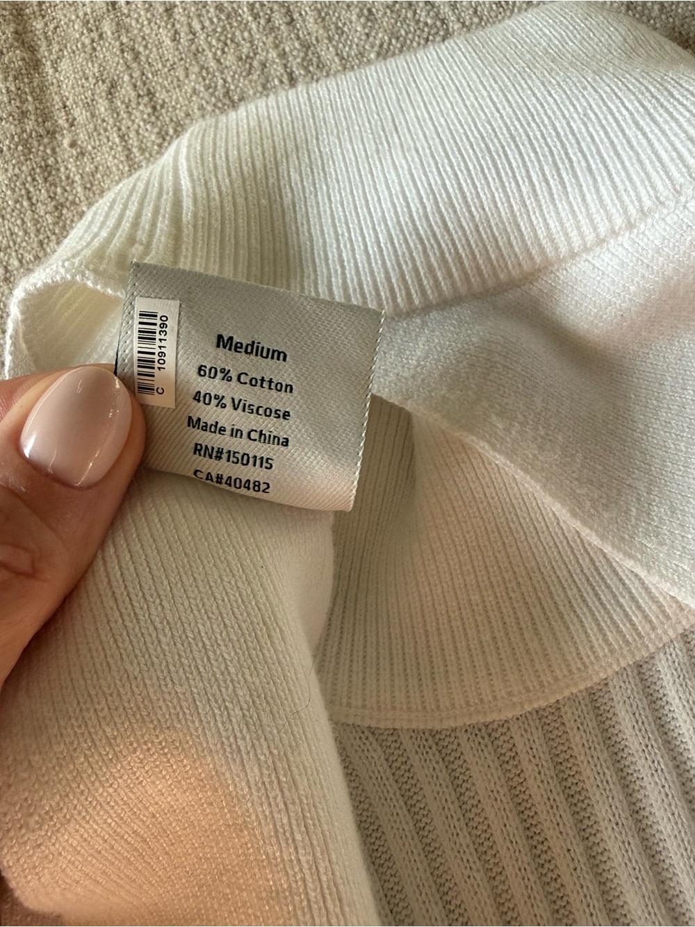 Varley White Ribbed Sleeveless Mock-Neck Tank - Picture 4 of 5